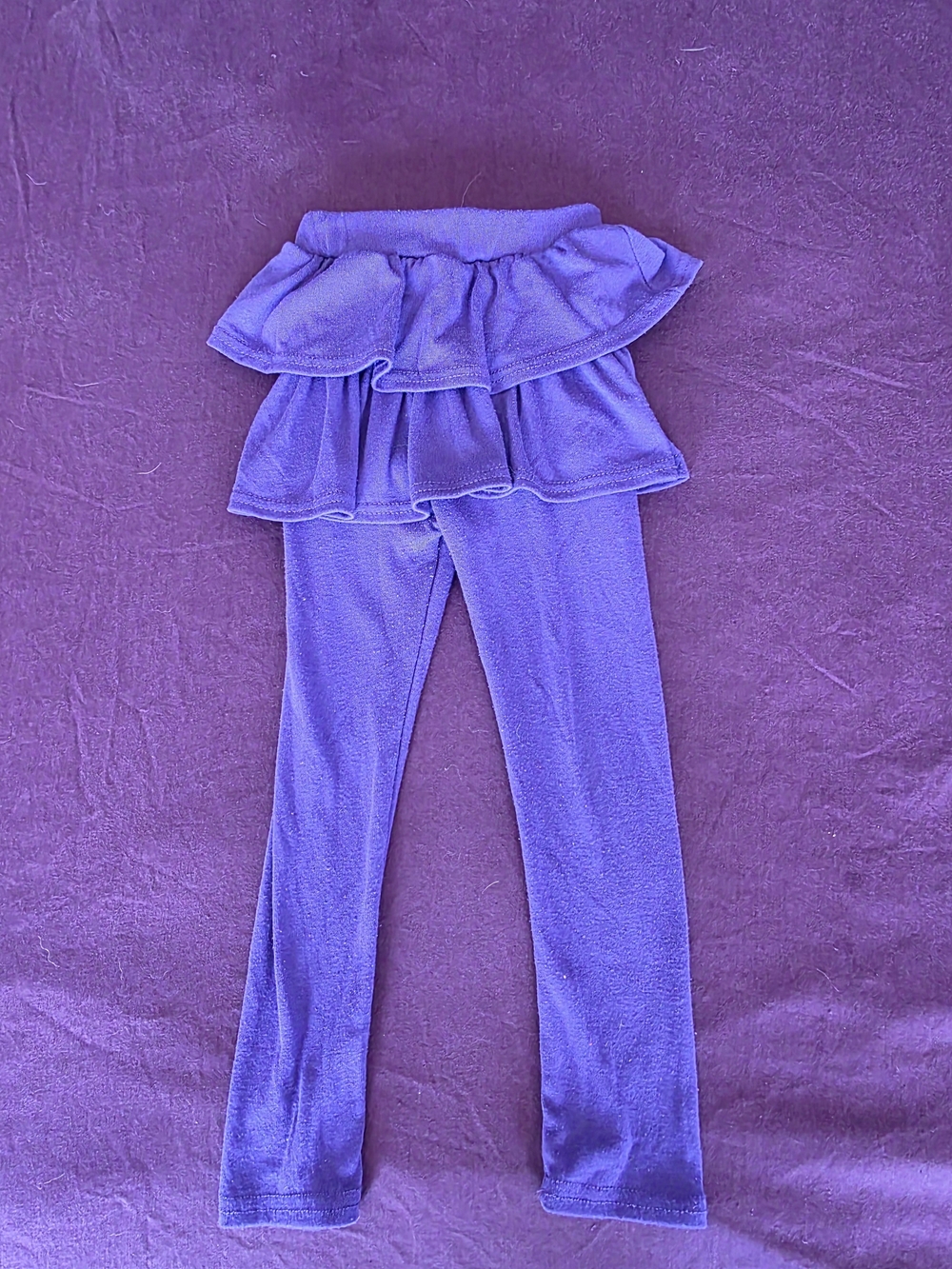 Girls Purple Ruffle Skirt Leggings